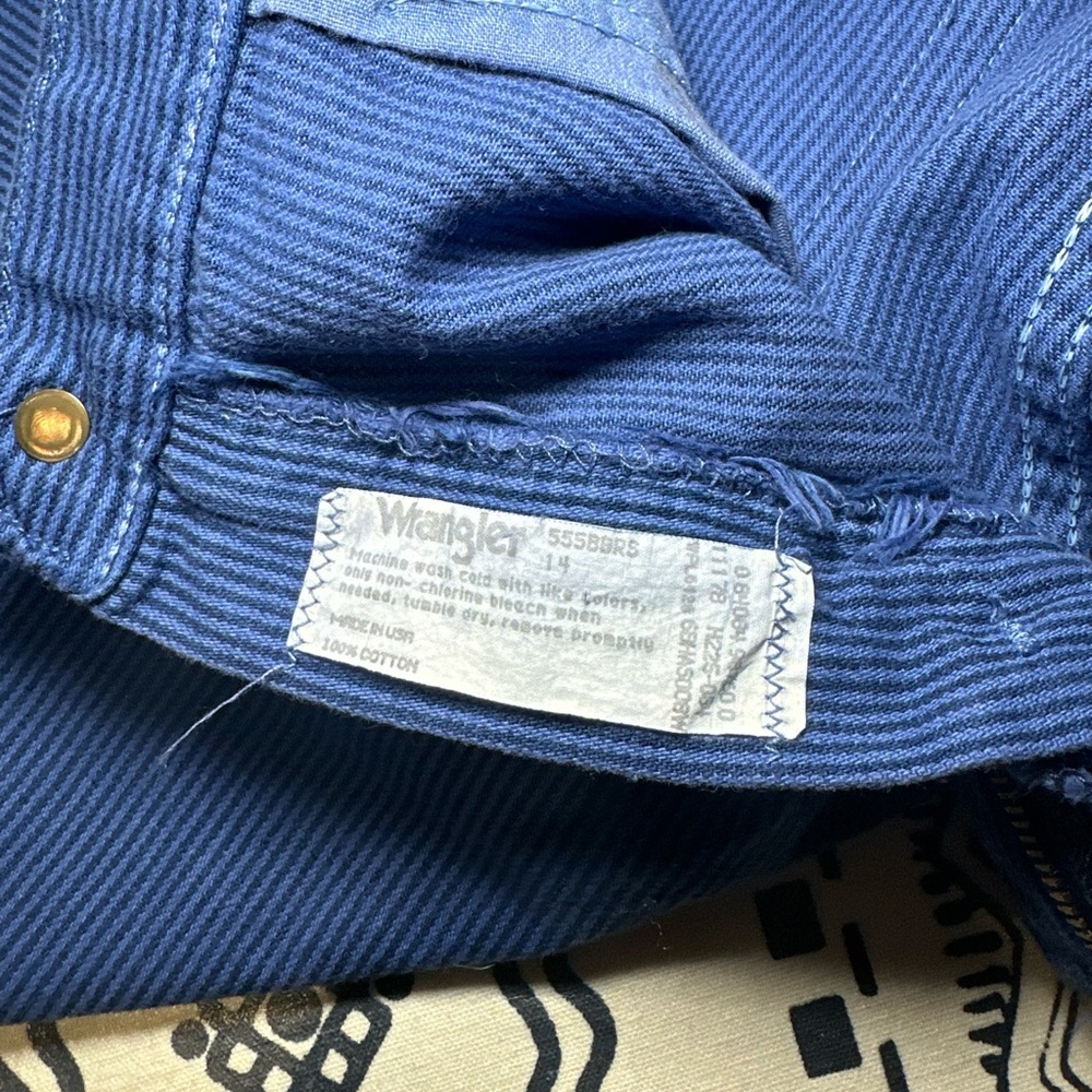 Vintage Wrangler Blue Stripe Shorts Boys 14- Made In The USA - Picture 10 of 10